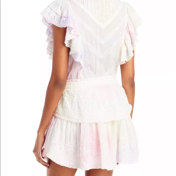 LoveShackFancy Gwen Ruffled Sleeve Tie Dye Mini Dress $395 - Picture 5 of 10